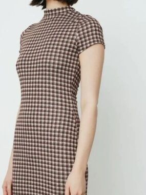 Lisa Says Gah Tai Mini Dress Brown Gingham